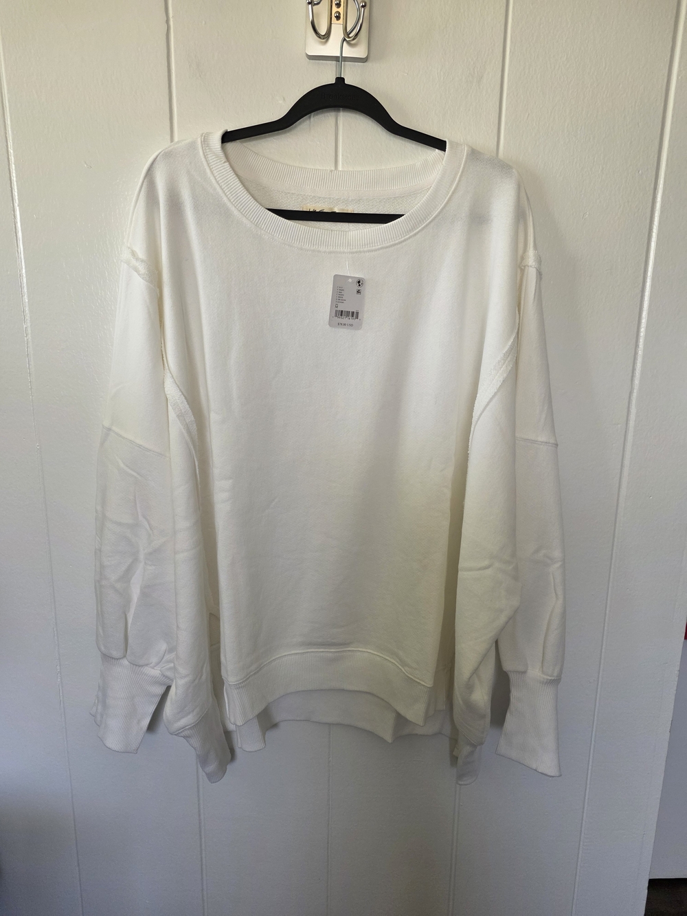 Free People Camden Pullover White Opal Size M NWT